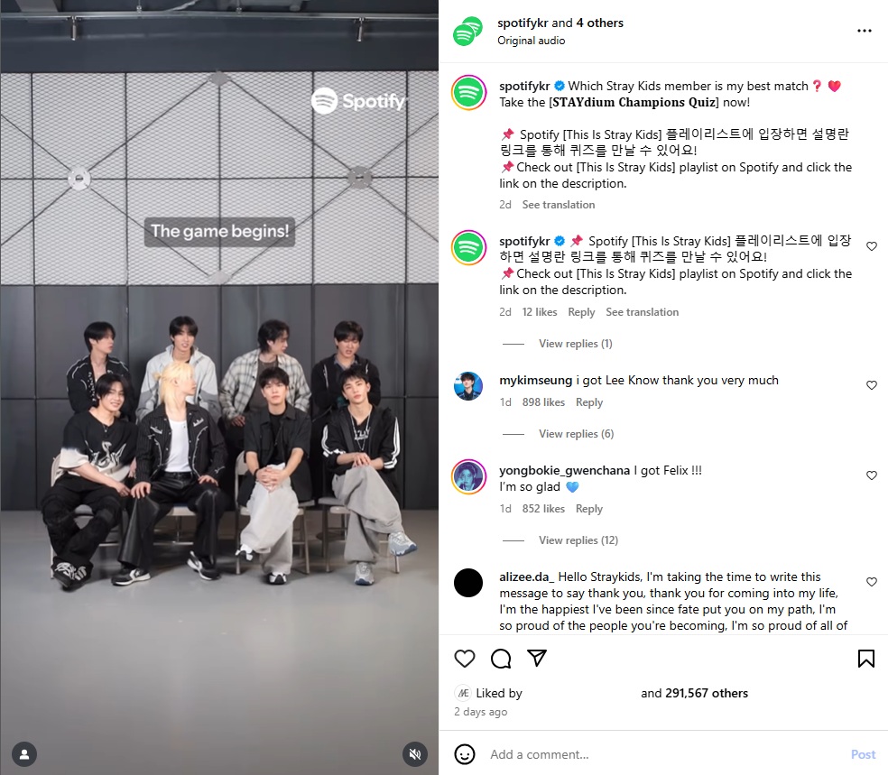 Spotify Korea Instagram