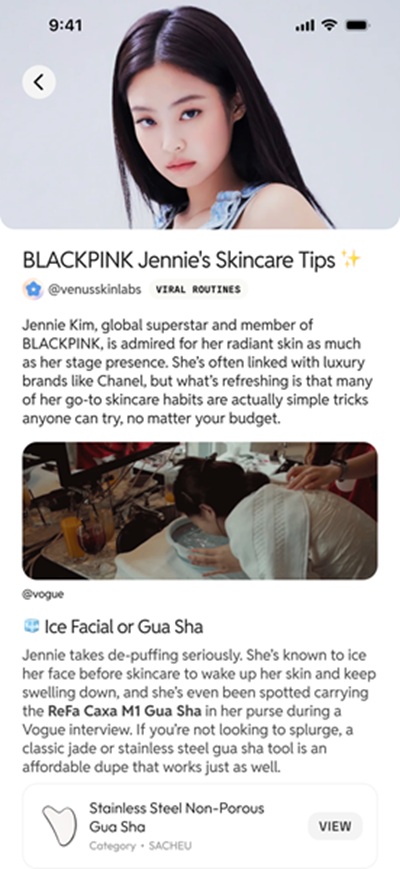 BLACKPINK Jennie Venus Skin Labs App Skincare Consultation from Seoul to Worldwide