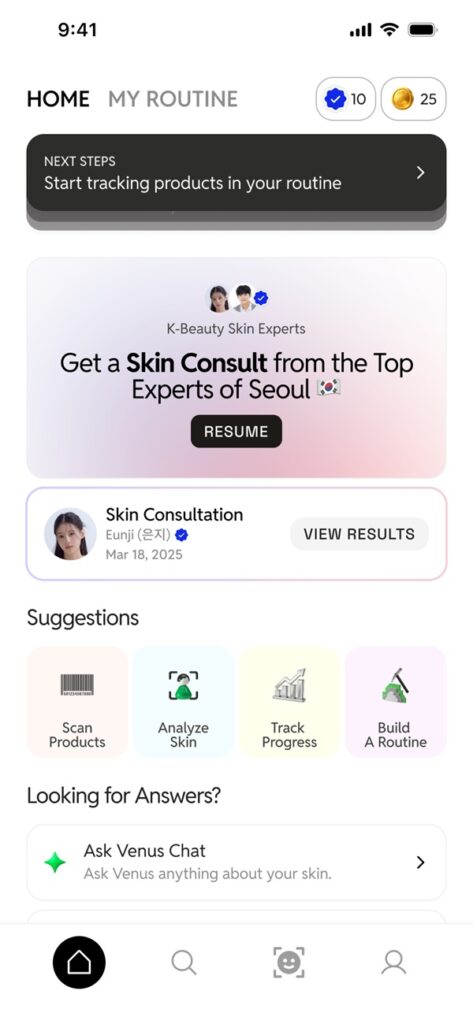 Venus Skin Labs App Skincare Consultation from Seoul to Worldwide