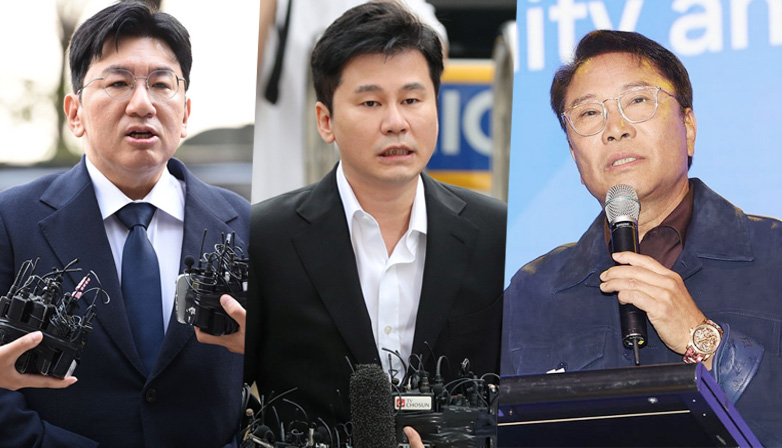 Bang Si Hyuk, Yang Hyun Suk, and Lee Soo Man. | Multiple Sources
