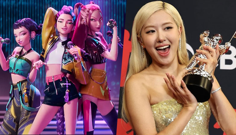 “KPop Demon Hunters” and Rosé at the MTV VMAs. | Multiple Sources