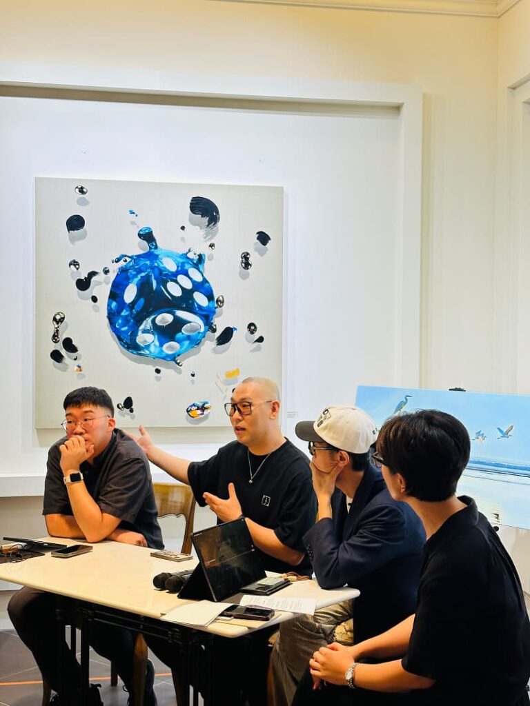 Artist Talk: The Hexahedron’s Tale - Domin, Kim Deegie, and Prof. Hyunseok Lee. | Photo Credit: Maggie A.R.