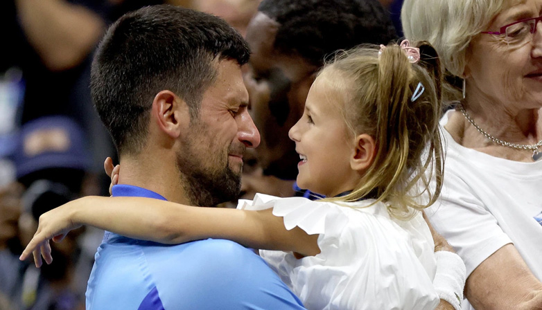 Novak Djokovic and his daughter, Tara. | The Today Show.