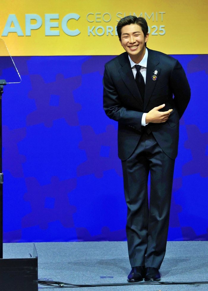 BTS leader RM Kim Namjoon after his speech at APEC 2025 | Yonhap