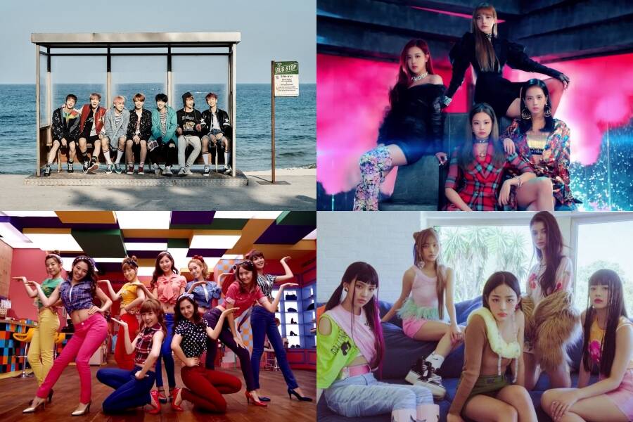 BTS, BLACKPINK, Girls' Generation, NewJeans. | Multiple sources.