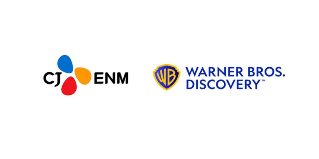 CJ ENM and Warner Bros Discovery logo