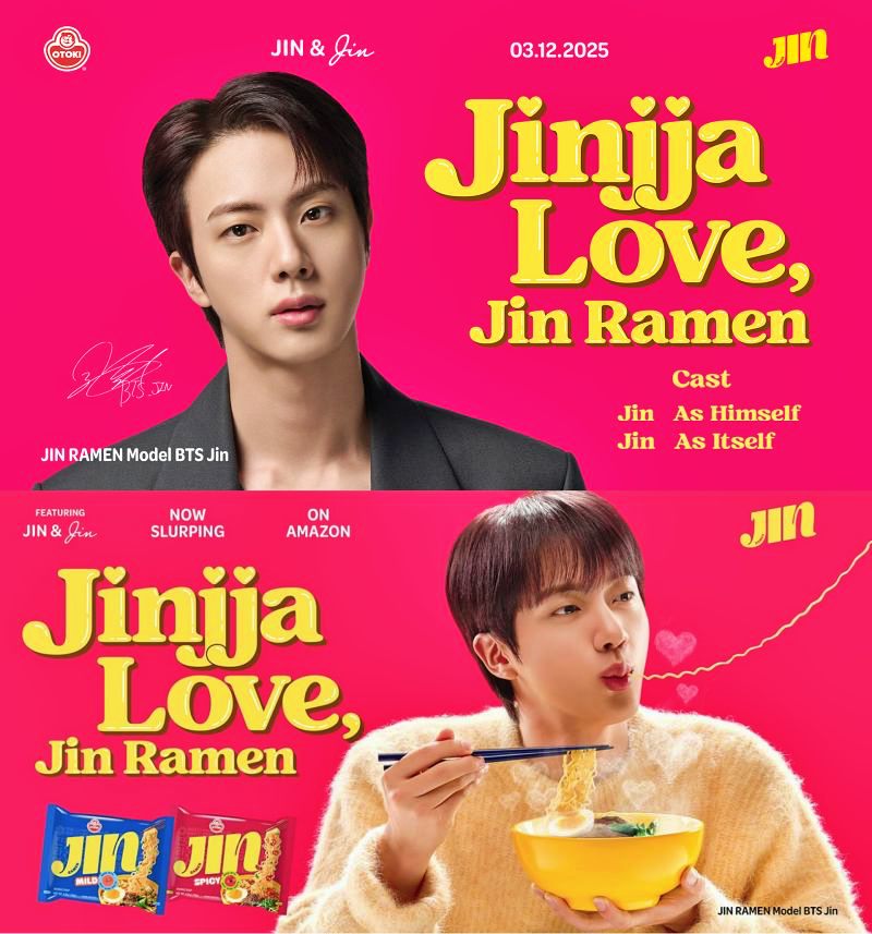 “Jinjja Love, Jin Ramen” campaign featuring Jin from BTS | Otoki