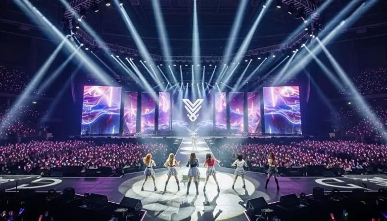 AI-generated illustration of K-pop idols on Stage. | Insight Korea