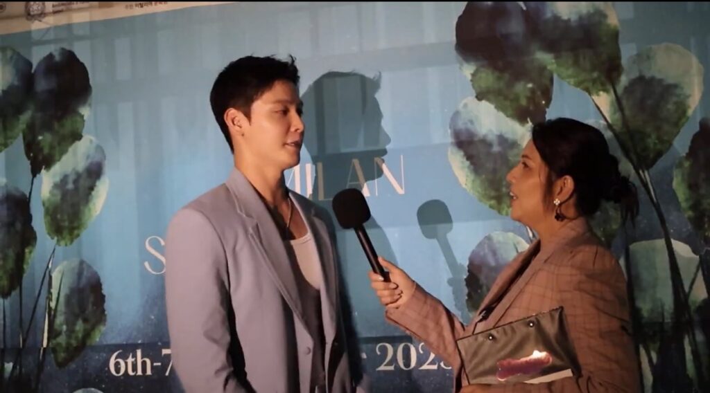 Theo Jang on the red carpet of Milan Loves Seoul